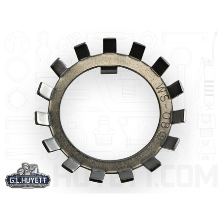 Huyett Bearing Lock Washer, Stainless Steel, Plain Finish WS-08